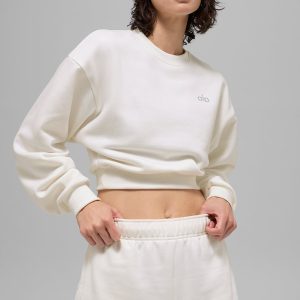 Cropped Accolade Crewneck - Ivory