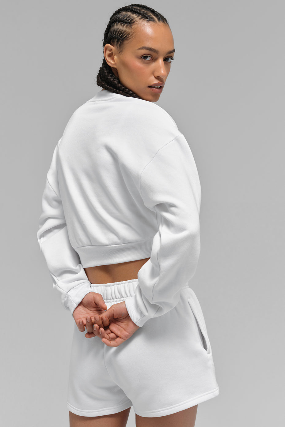 Cropped Accolade Crewneck - White - Image 3