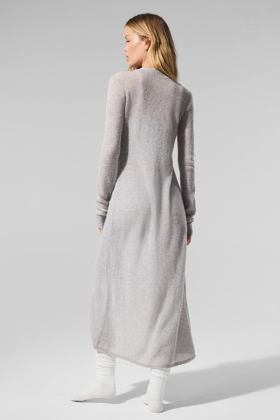 Sheer Cashmere Long Cardigan - Athletic Heather Grey - Image 5