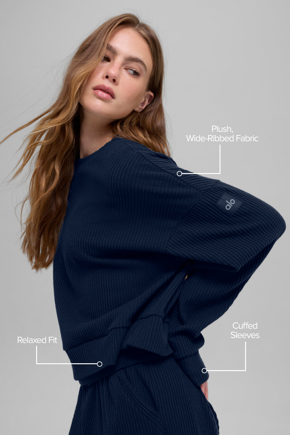 Muse Crew Neck Pullover - Navy - Image 2