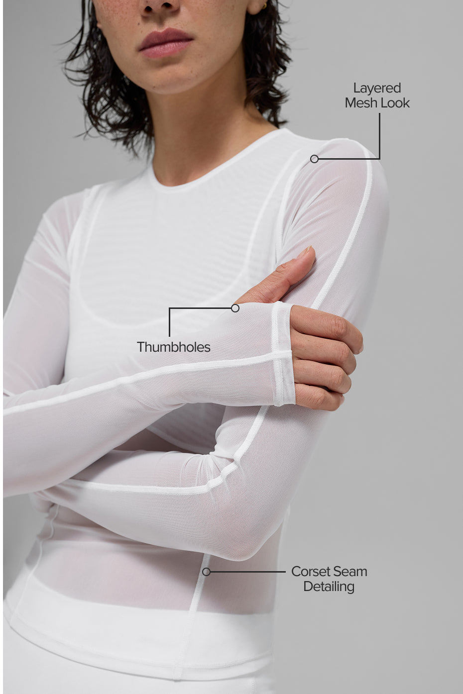 Mesh Winter Twilight Long Sleeve - White - Image 2