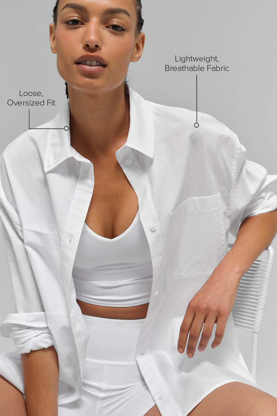 Cotton Real Deal Button Up Long Sleeve - White - Image 2