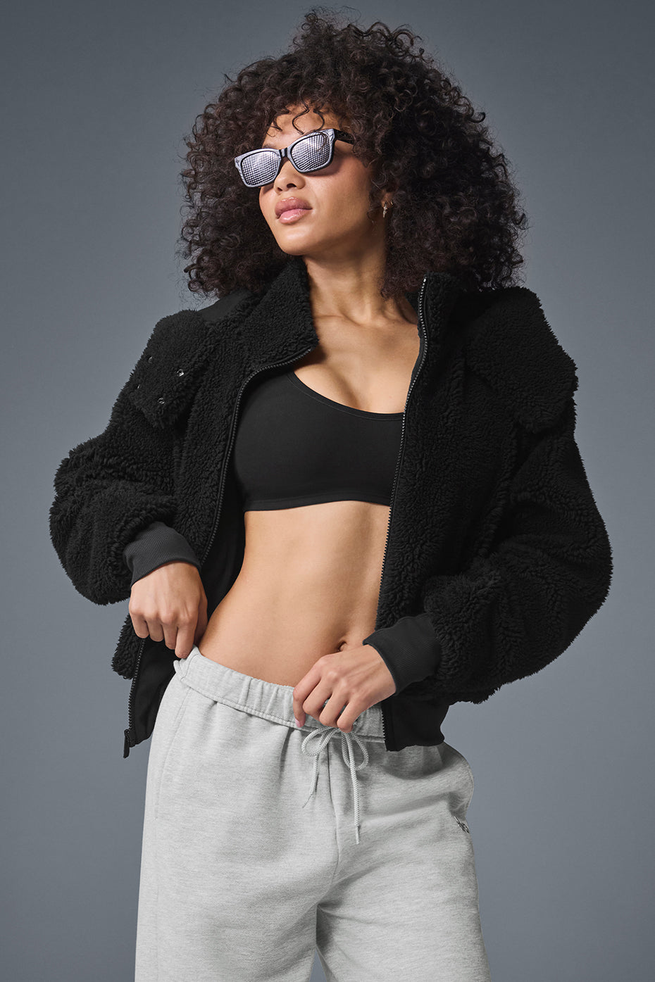 Foxy Sherpa Jacket - Black - Image 5
