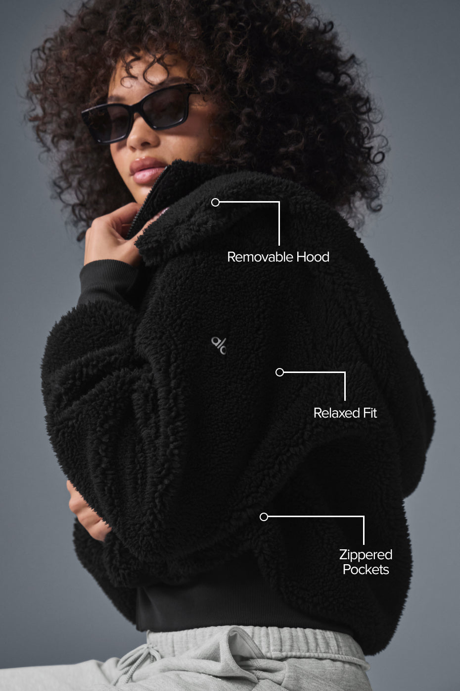 Foxy Sherpa Jacket - Black - Image 2