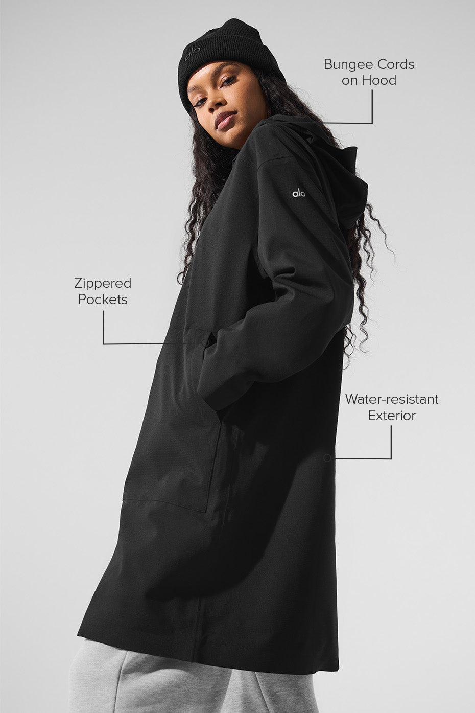 Rain Or Shine Long Coat - Black - Image 2