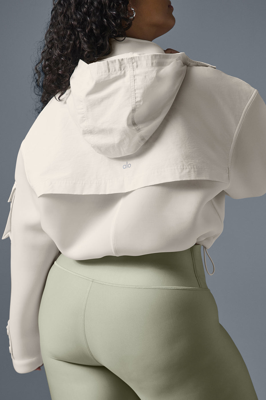 Cropped Engage Cargo Parka - Ivory - Image 7