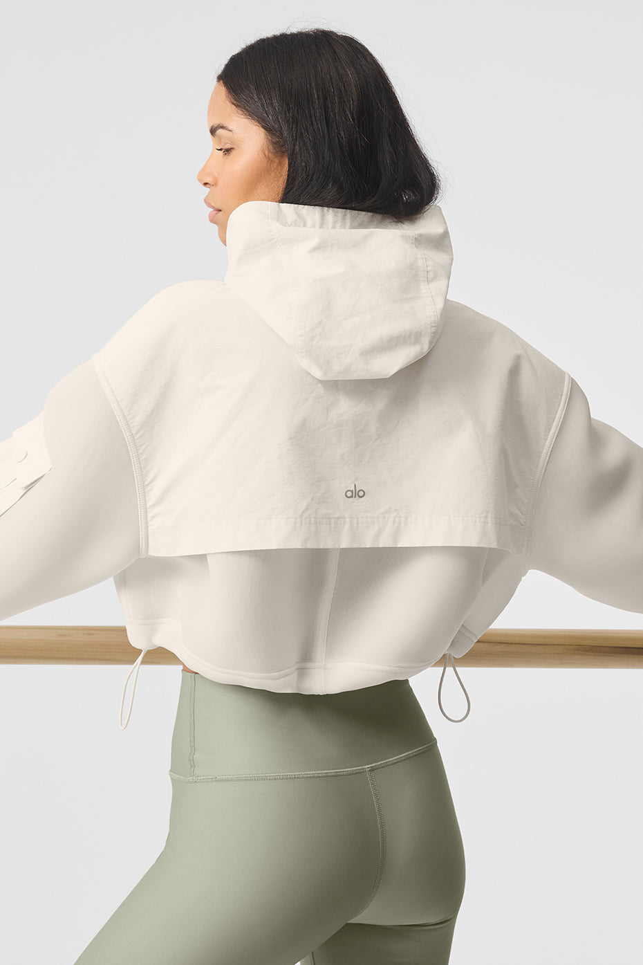 Cropped Engage Cargo Parka - Ivory - Image 3