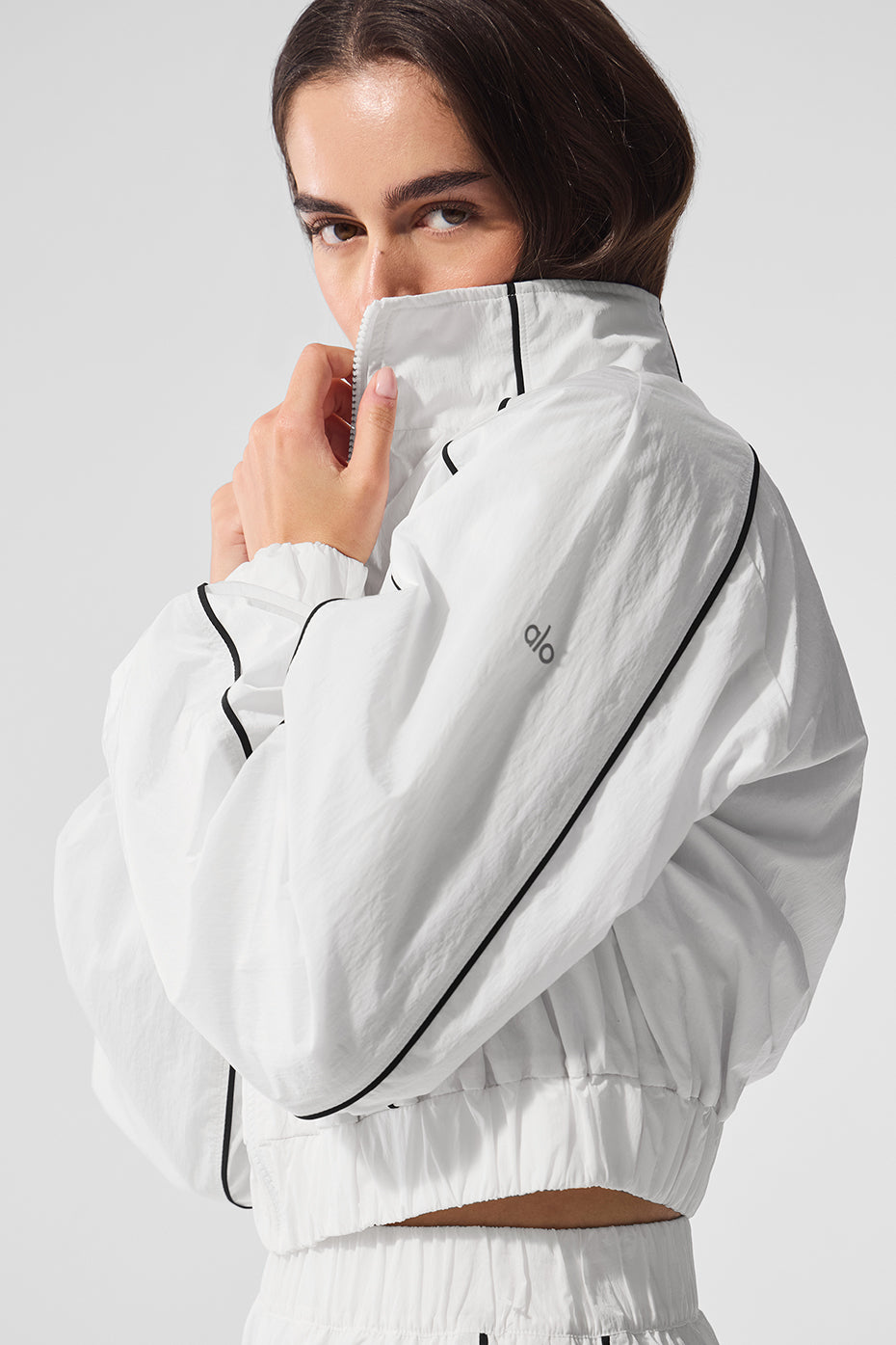 Motivate Full-Zip Track Jacket - White/Black - Image 4
