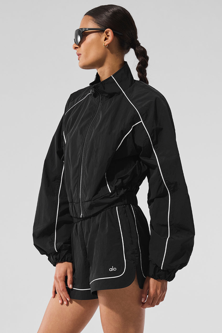 Motivate Full-Zip Track Jacket - Black/White - Image 5