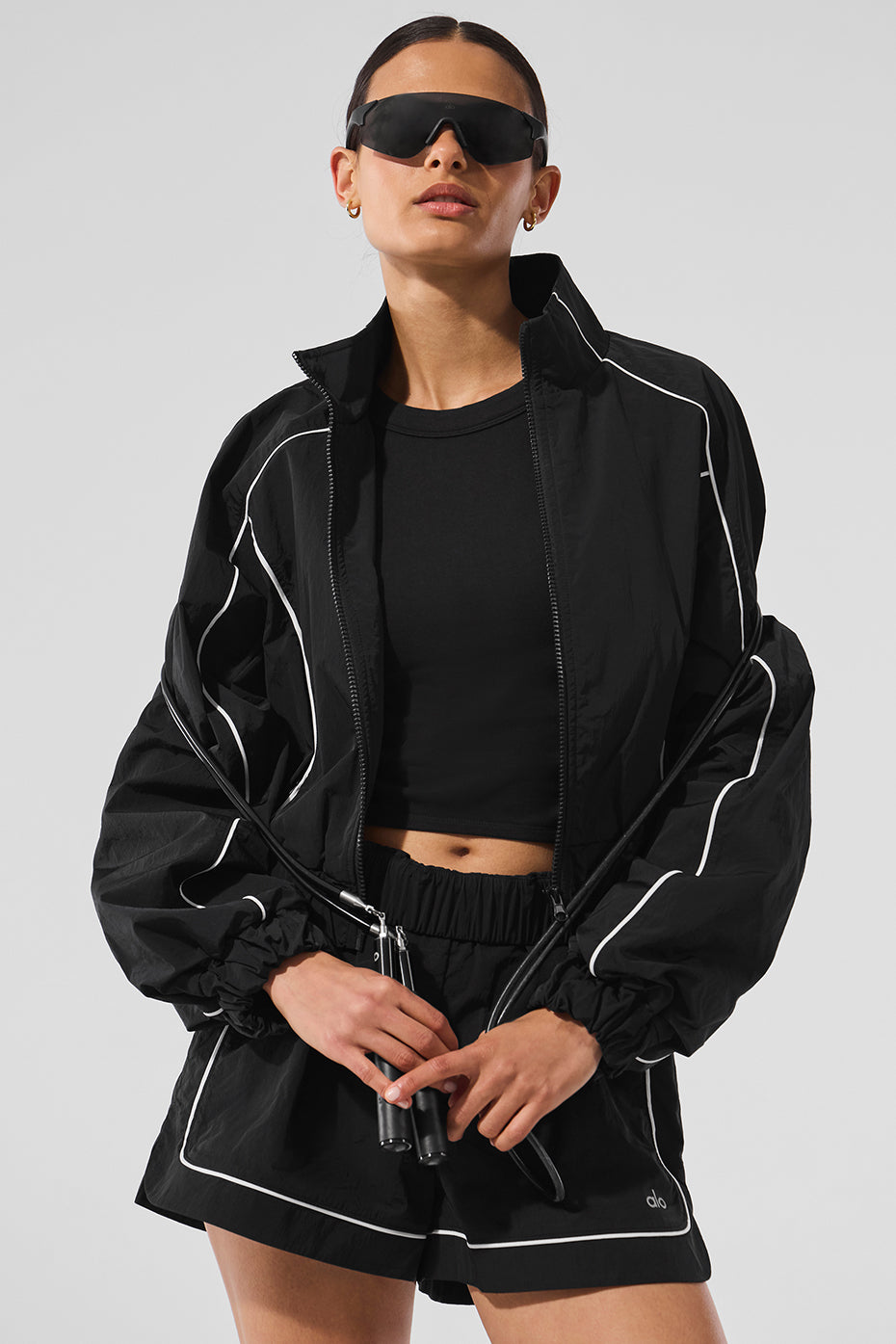 Motivate Full-Zip Track Jacket - Black/White - Image 6