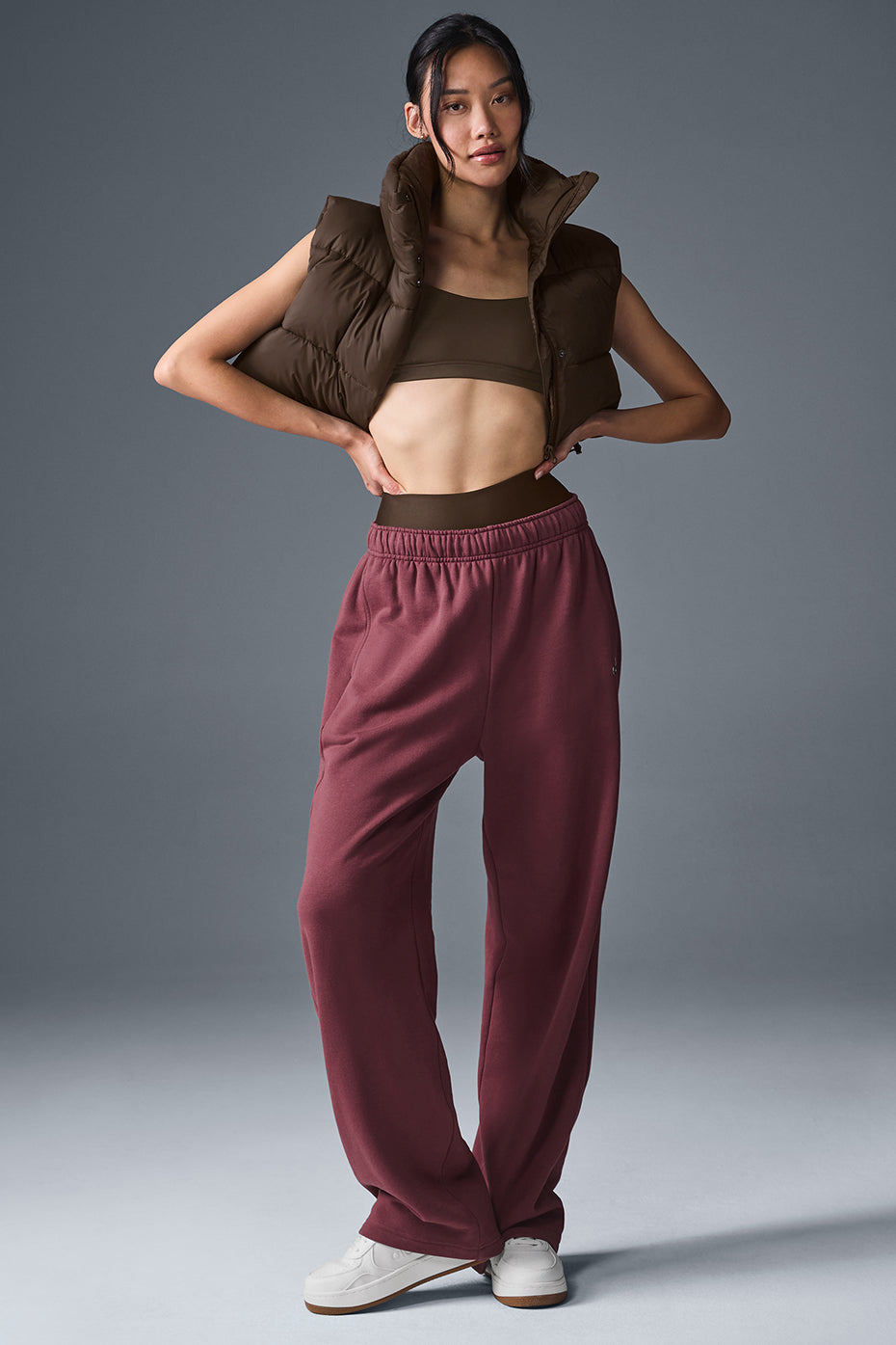 Cropped Gold Rush Puffer Vest - Espresso - Image 5