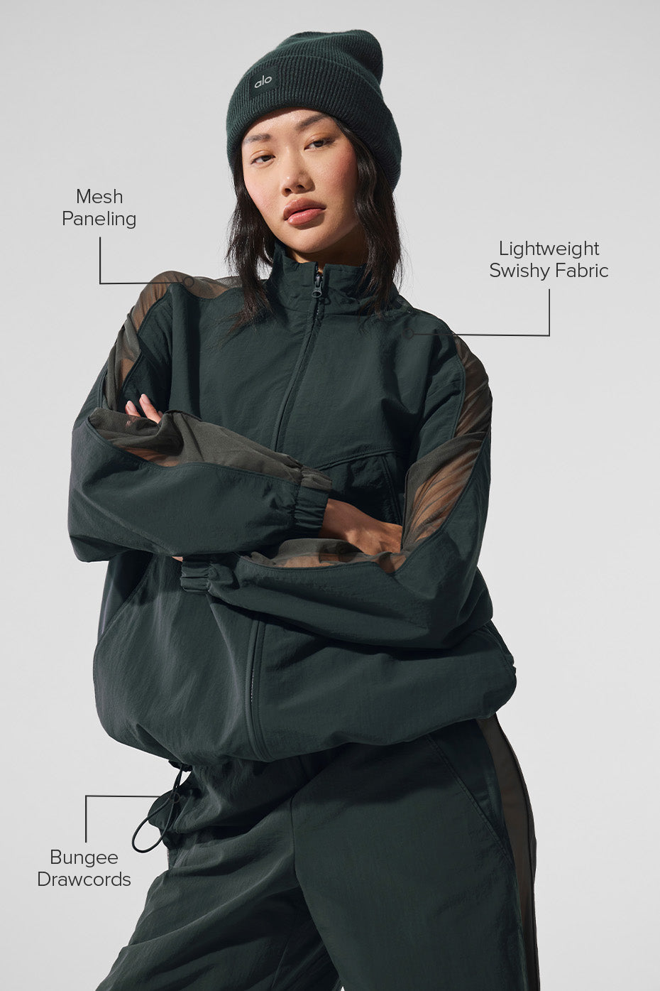 Origin Full-Zip Track Jacket - Charcoal Green - Image 2