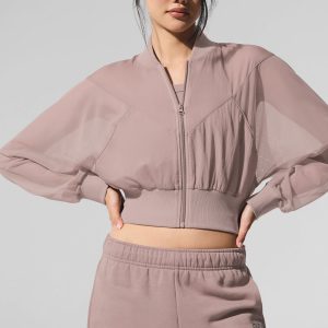 Cropped Air It Out Bomber - Taupe