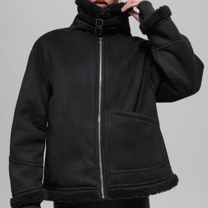 Faux Shearling Grand Jacket - Black
