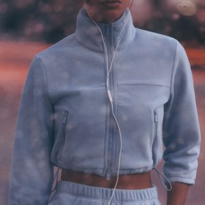 Polar Fleece Retreat Cropped Jacket - Winter Frost