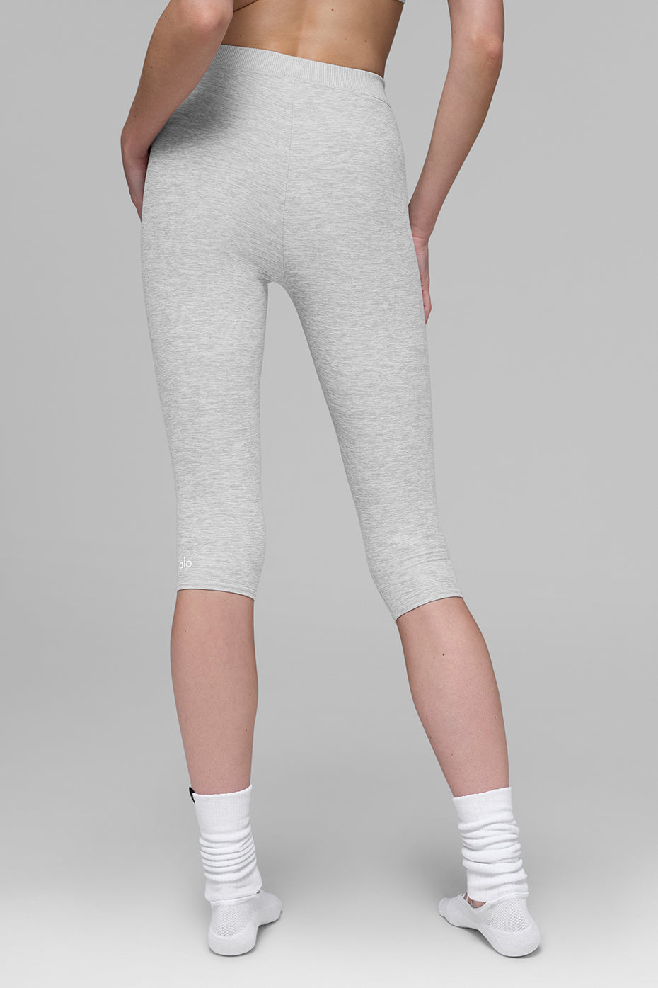 Alosoft High-Waist Iconic 90's Capri - Athletic Heather Grey - Image 3