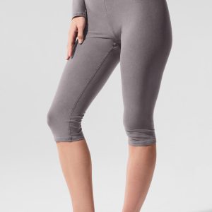 Washed Alosoft High-Waist Iconic 90's Capri - Cool Grey Wash