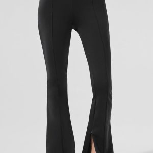 High-Waist Zip It Flare Legging - Black