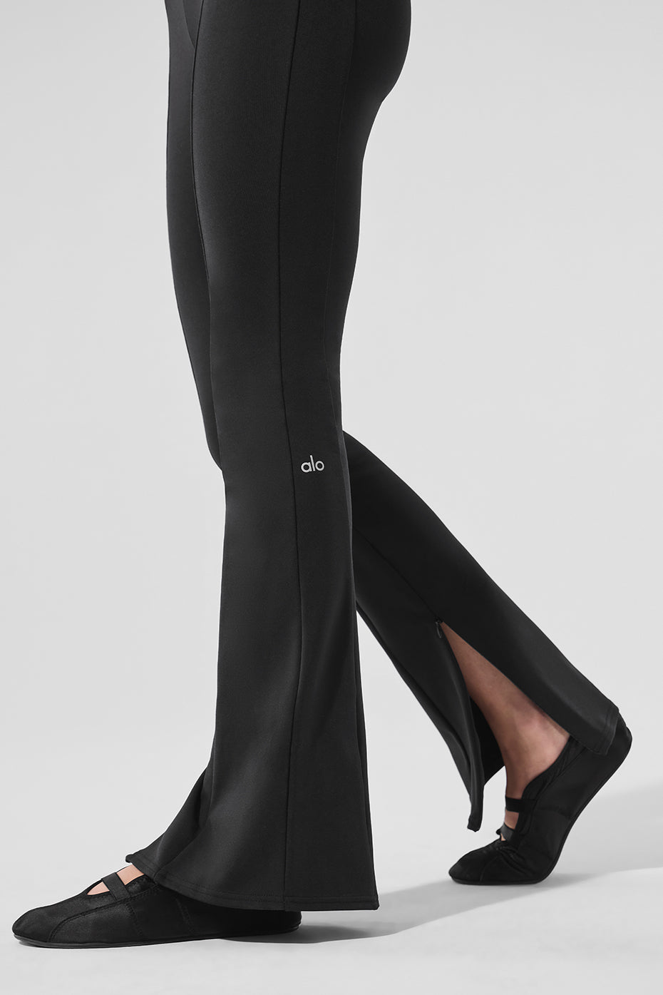 High-Waist Zip It Flare Legging - Black - Image 4