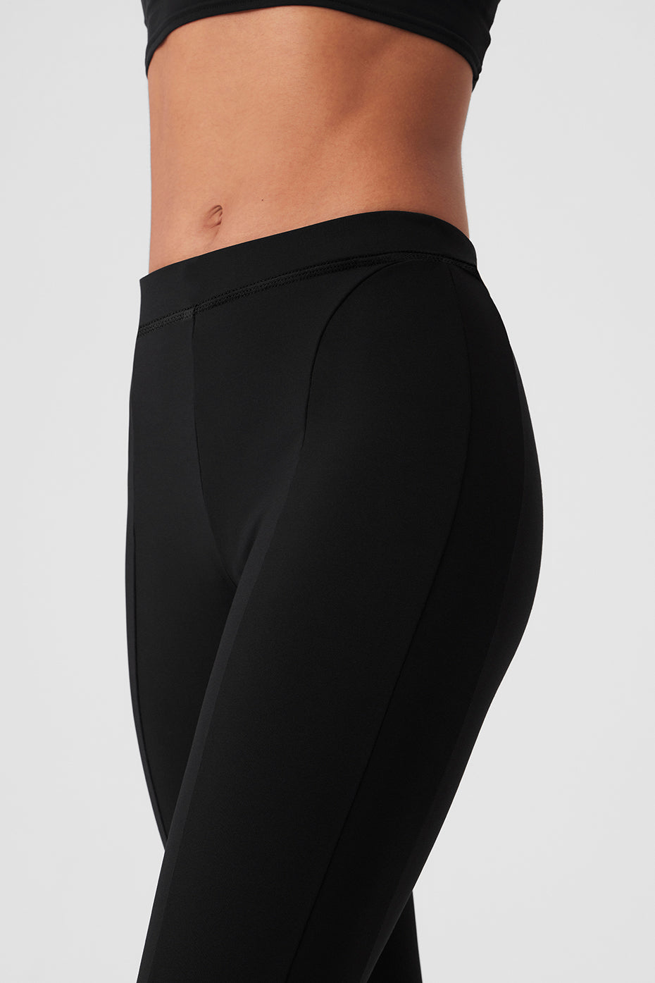 High-Waist 7/8 Zip It Flare Legging - Black - Image 4