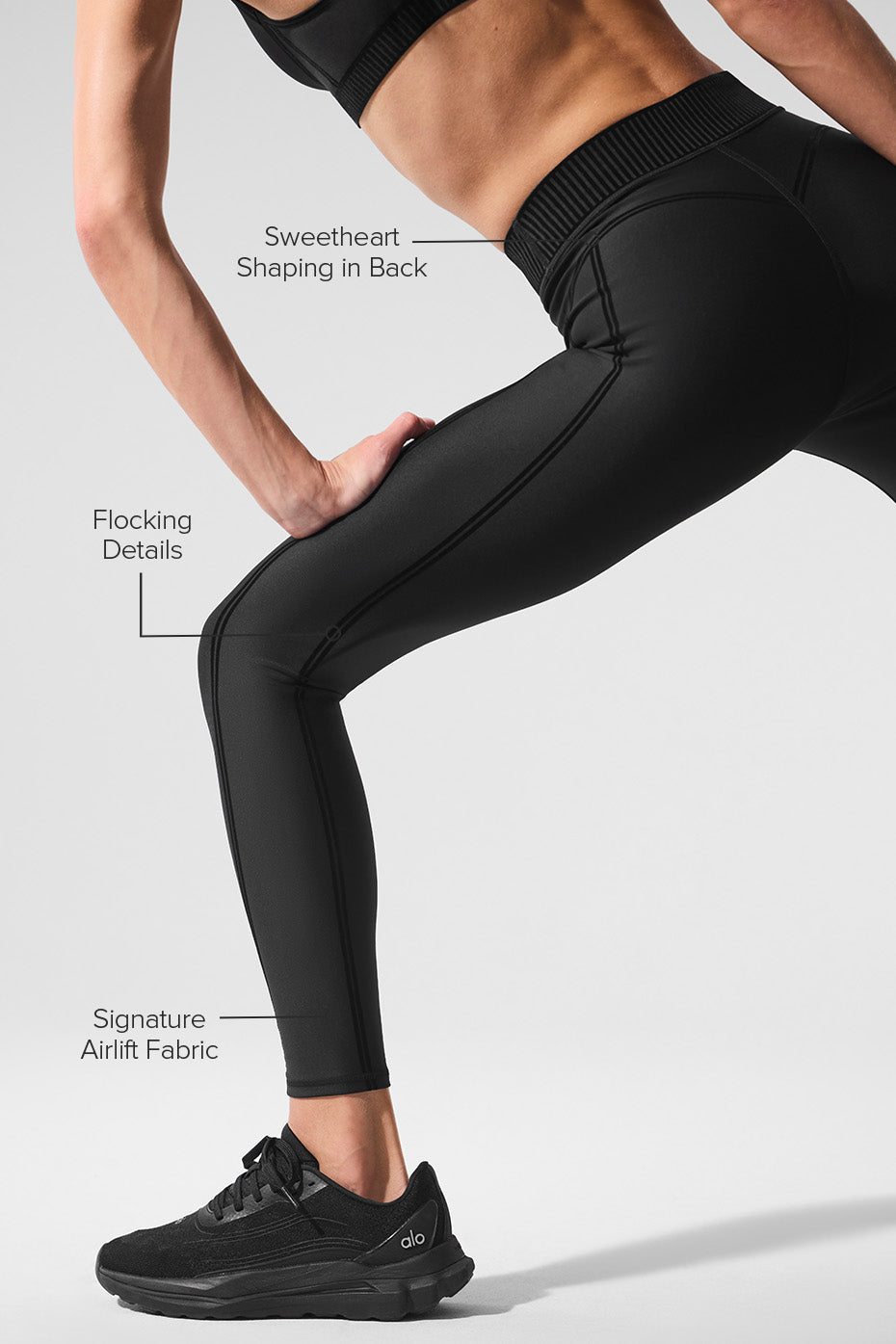 Airlift High-Waist 7/8 Line Up Legging - Black - Image 2