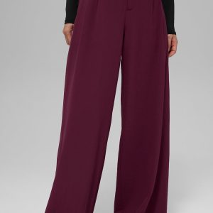 High-Waist Dreamscape Trouser (Long) - Burgundy
