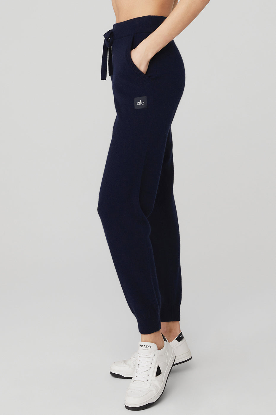 High-Waist Cashmere Jet Set Pant - Navy - Image 3