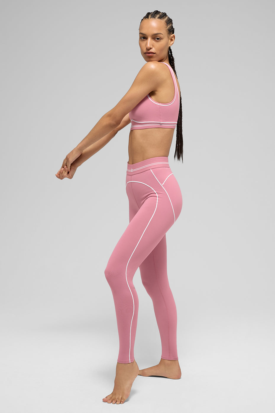 Airbrush High-Waist Heart Throb Legging - Pink Wild Rose/White - Image 5
