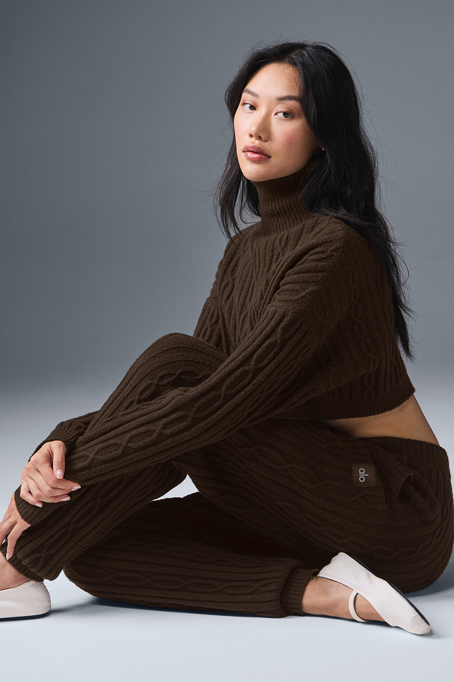 Cable Knit Winter Bliss Pant - Espresso - Image 5