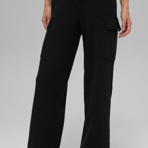 Scholar Knit High-Waist Cargo Pant - Black