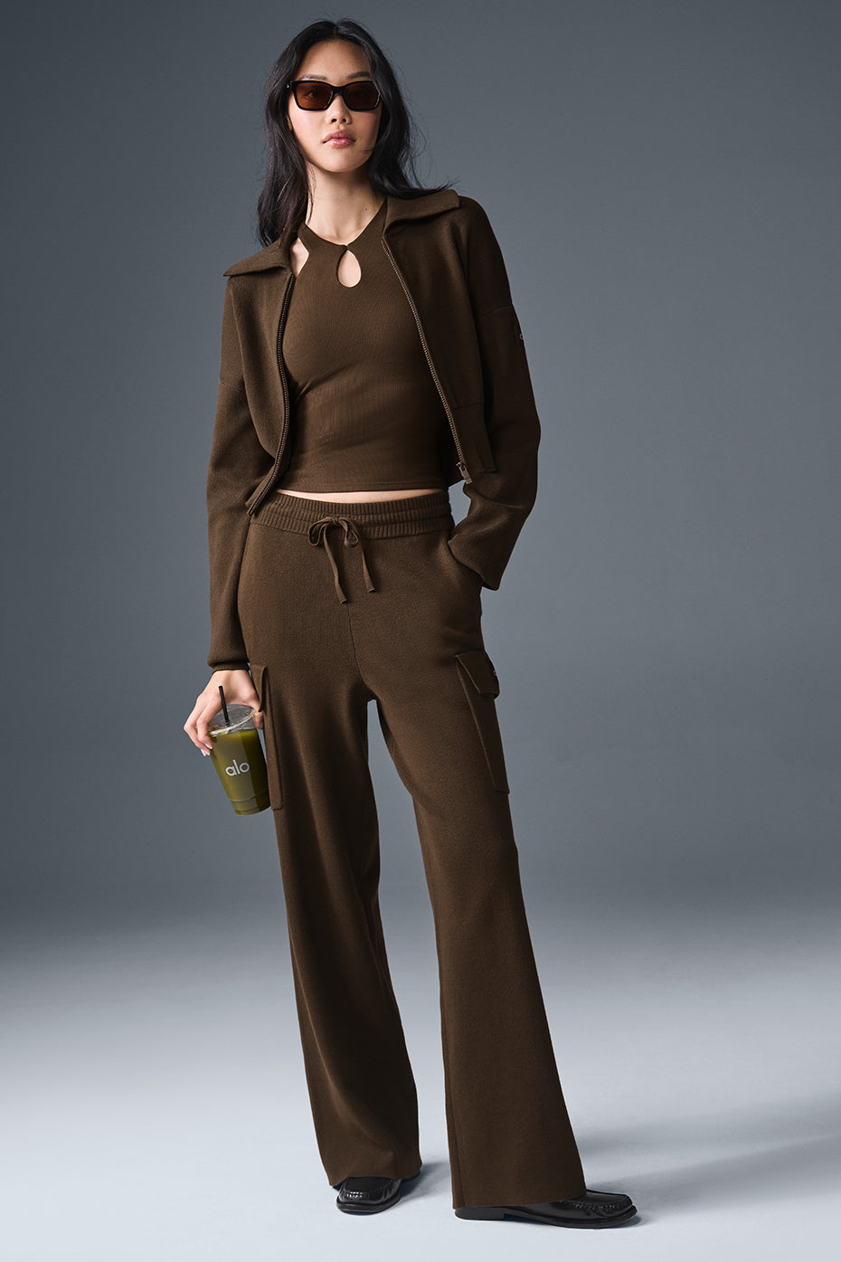 Scholar Knit High-Waist Cargo Pant - Espresso - Image 4