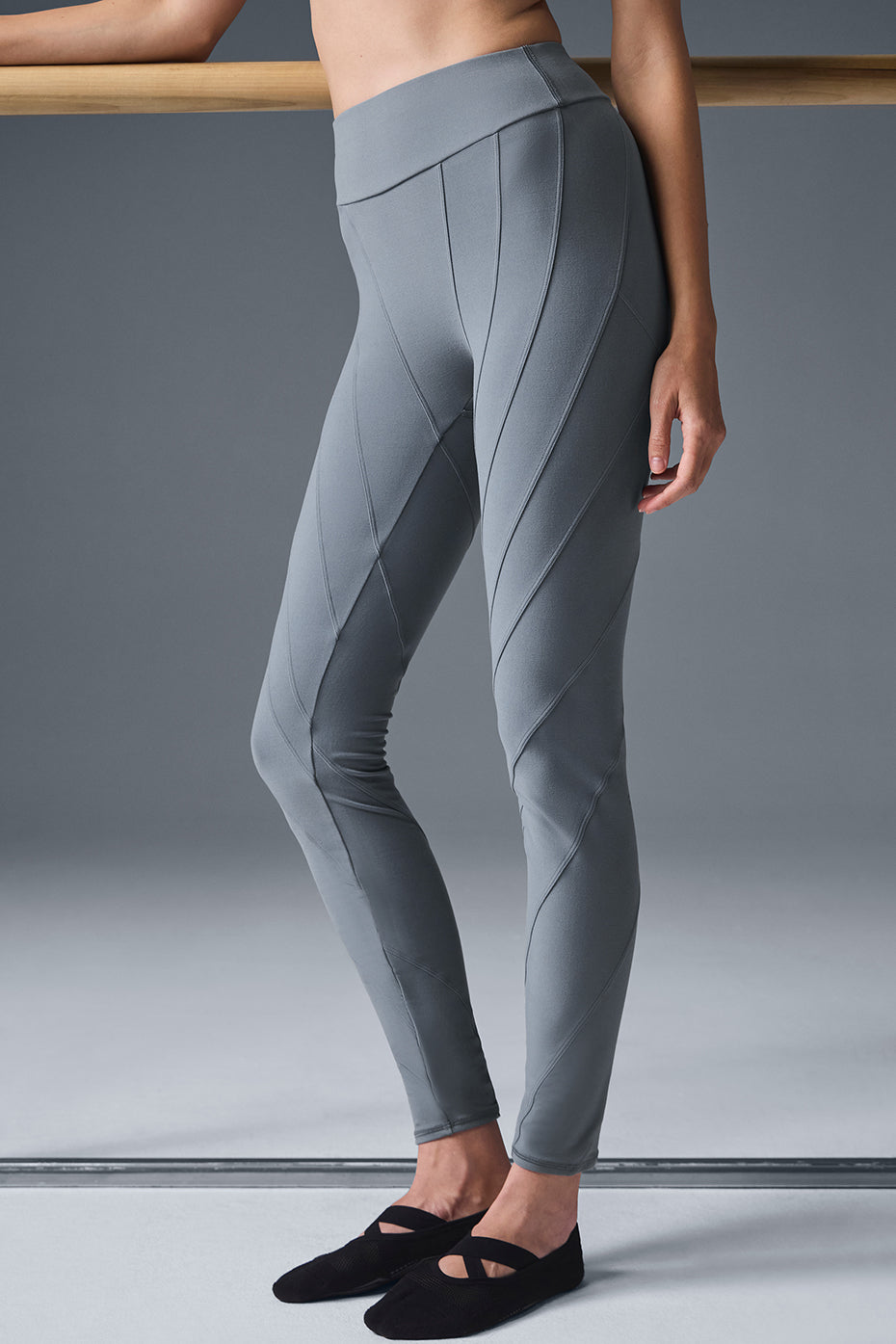 Alosoft High-Waist Sunray Legging - Steel Grey/Grey