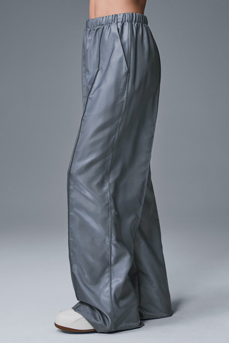 Afterglow Wide Leg Track Pant - Steel Grey - Image 3