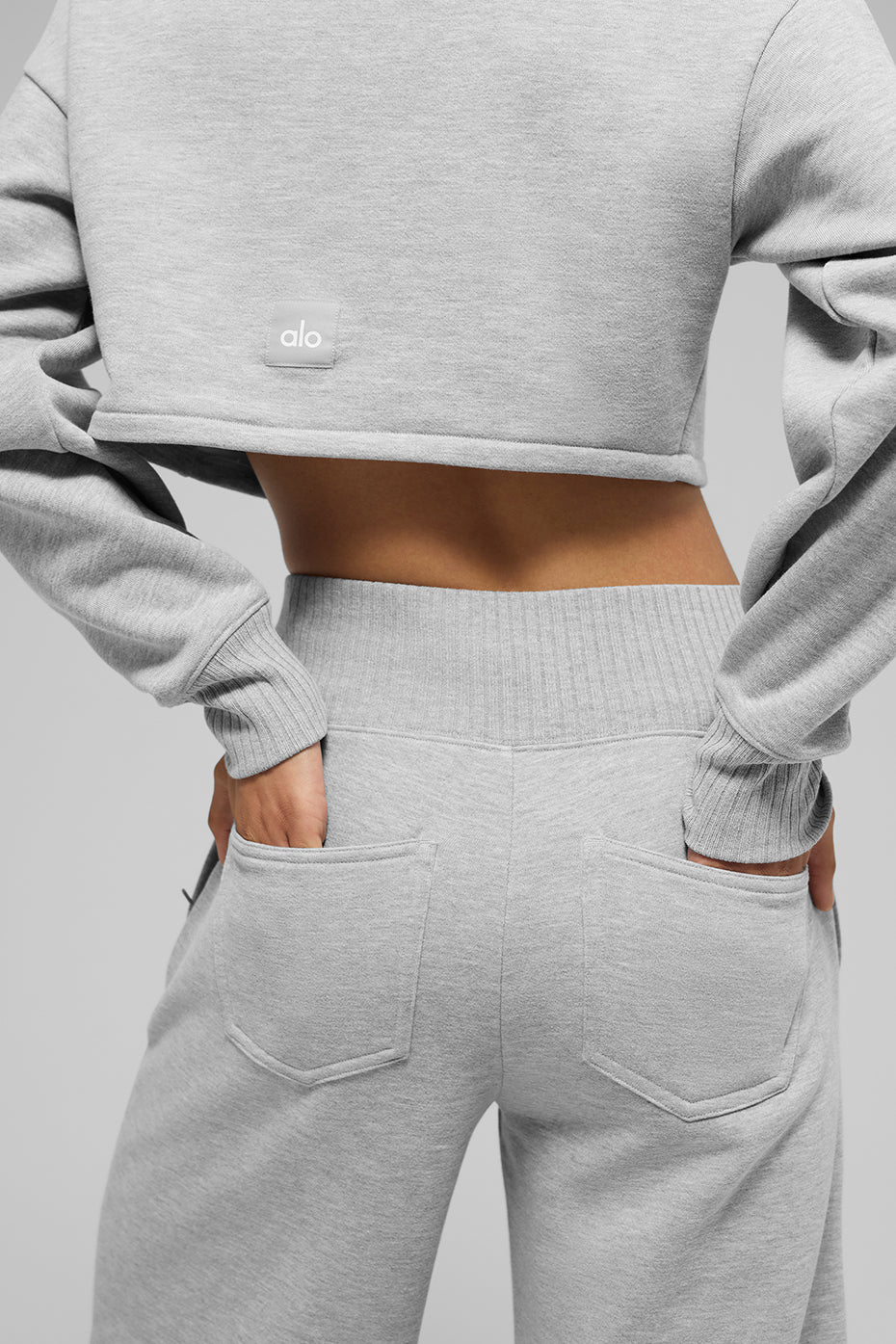 Serenity Wide Leg Sweatpant - Athletic Heather Grey - Image 5