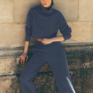 Serenity Wide Leg Sweatpant - Bluestone