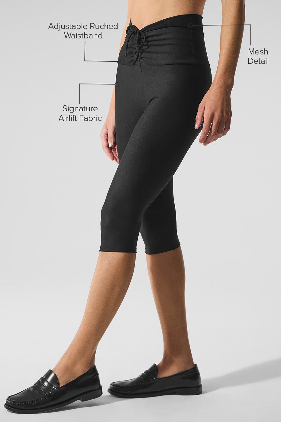Airlift Mesh High-Waist Divine Capri - Black - Image 2