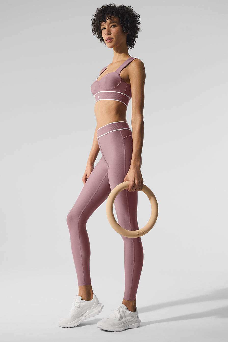 Airlift High-Waist Alignment Legging - Smoky Quartz/White - Image 6