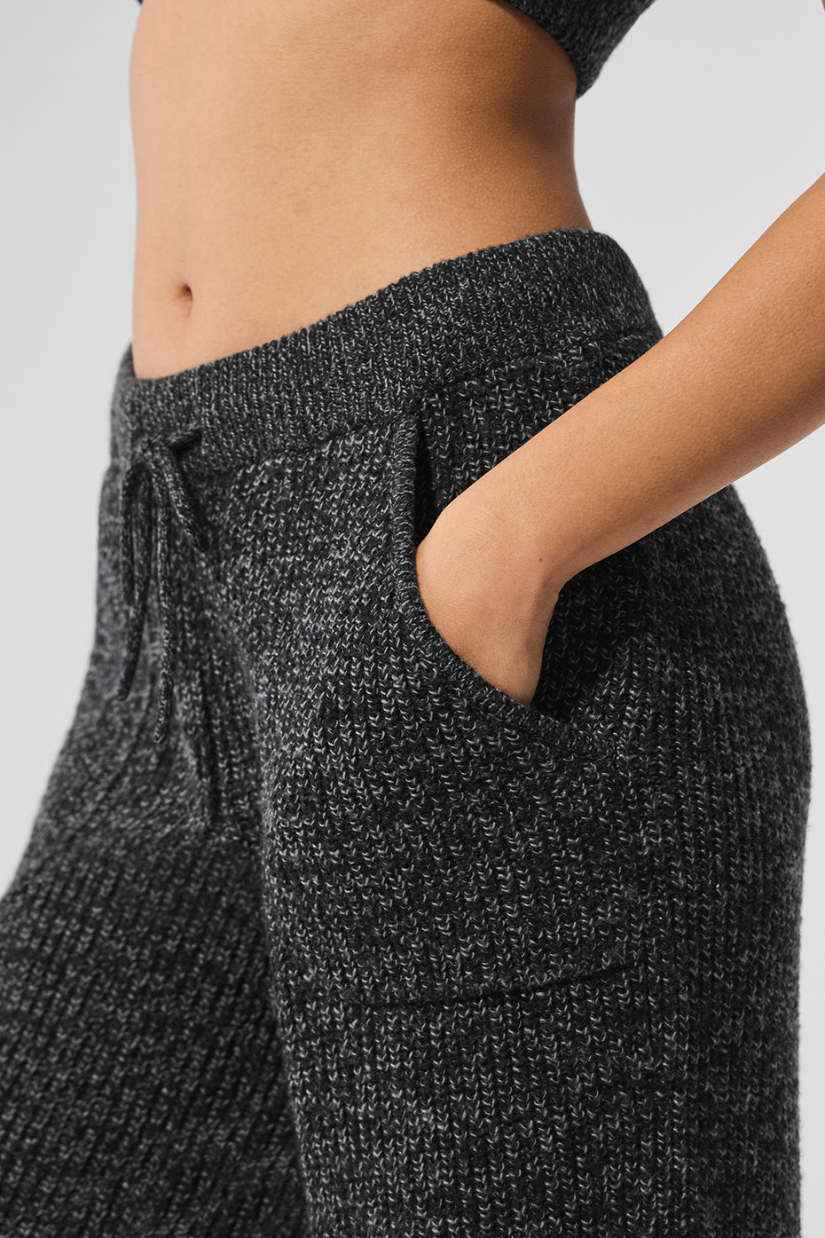Marl Sweater Pant - Black Marl - Image 5