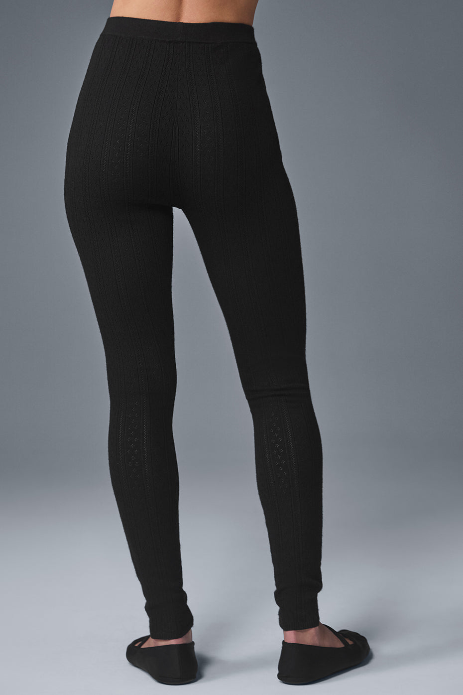 Pointelle Sweater High-Waist Be Mine Legging - Black - Image 3