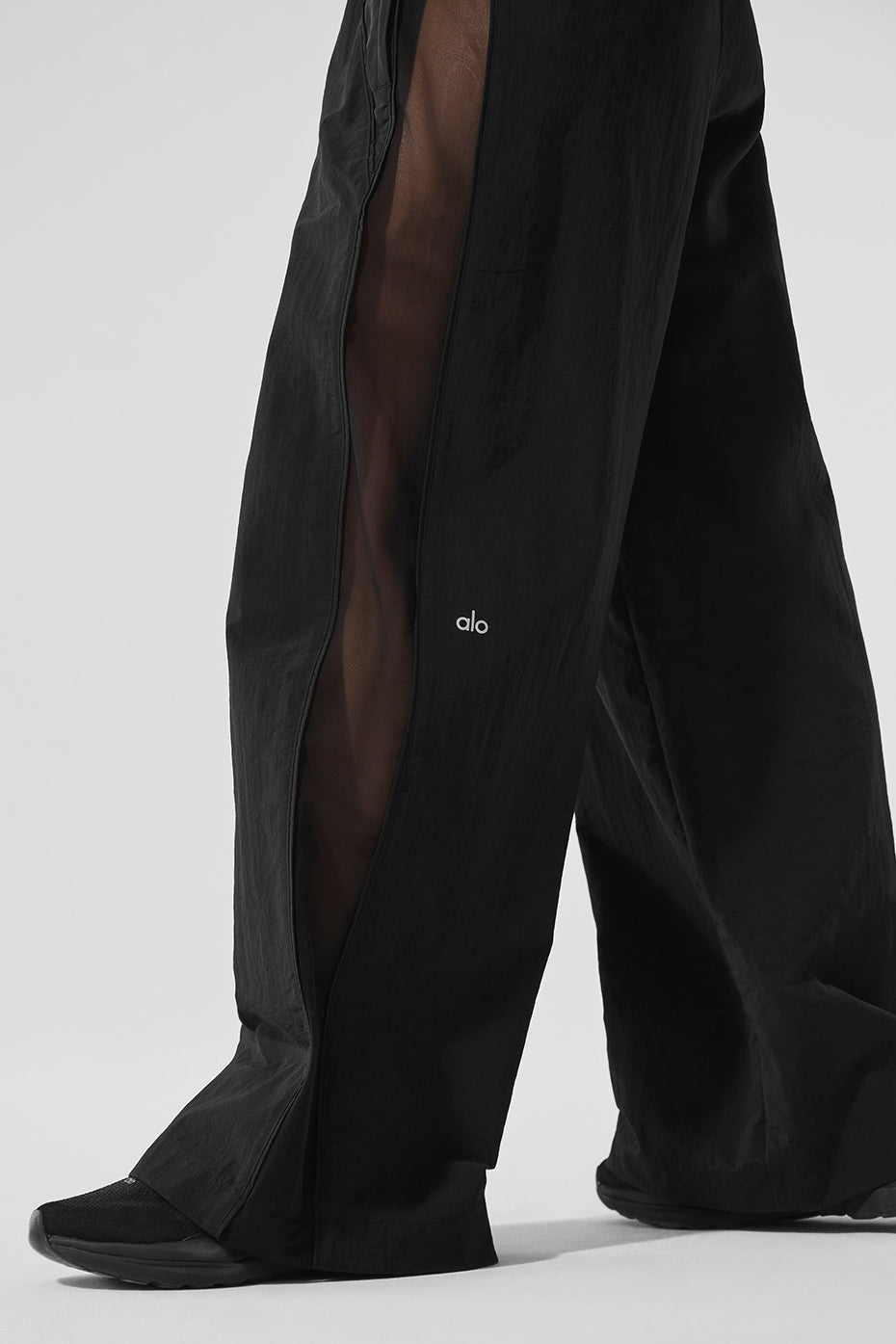 High-Waist Origin Wide Leg Track Pant - Black - Image 3