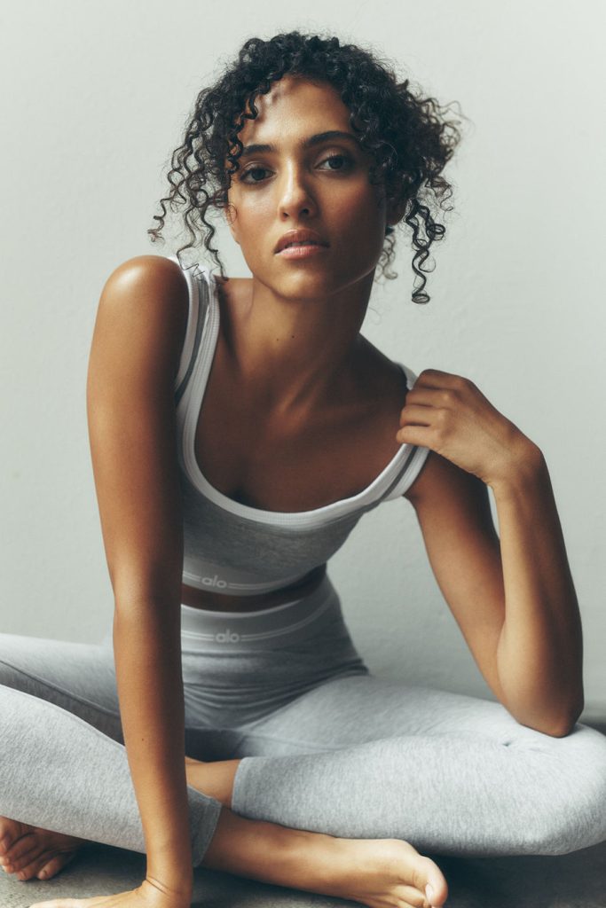 Alosoft High-Waist 7/8 Better Together Legging - Athletic Heather Grey/White