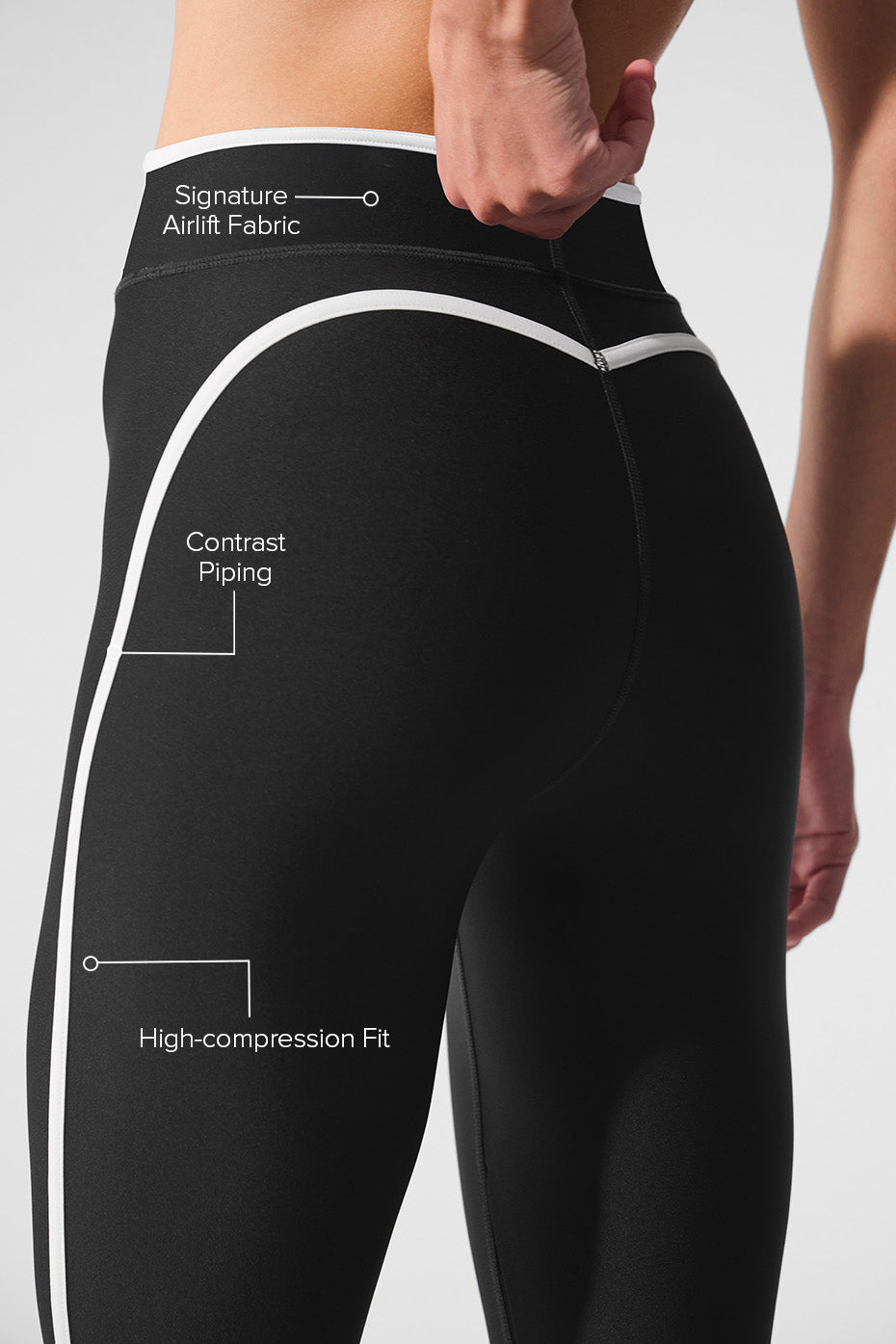 Airlift High Waist Charger 7/8 Legging - Black/White - Image 2