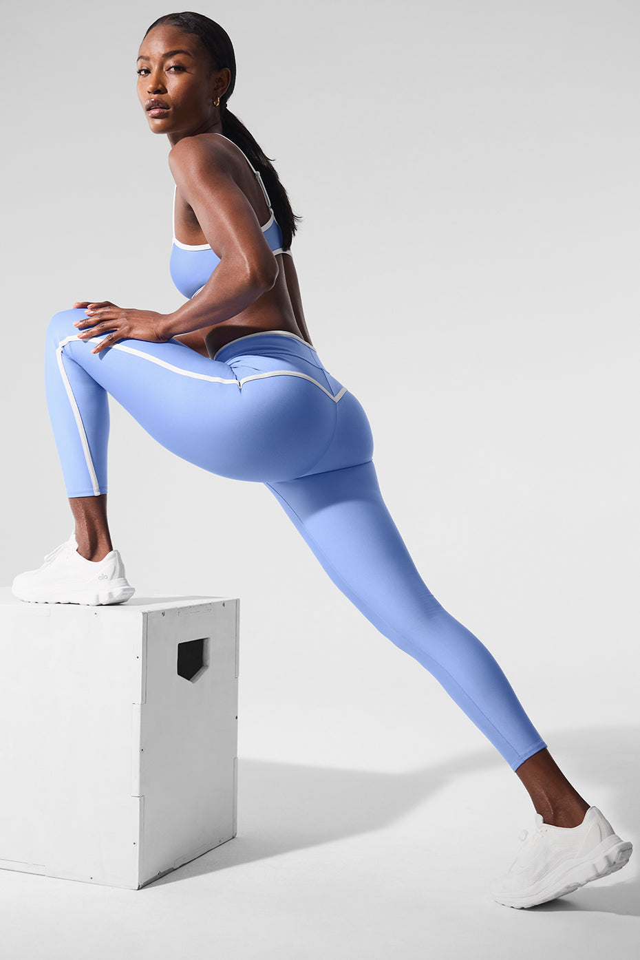 Airlift High Waist Charger 7/8 Legging - Crystal Clear Blue/White - Image 5