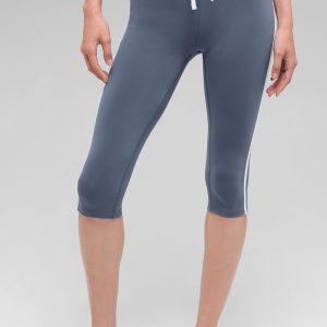 Airbrush High-Waist Race Pace Capri - Bluestone/White