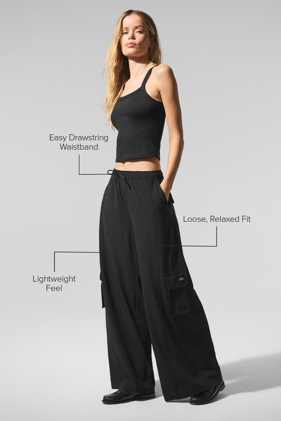 Dreamscape Cargo Wide Leg Pant - Black - Image 2