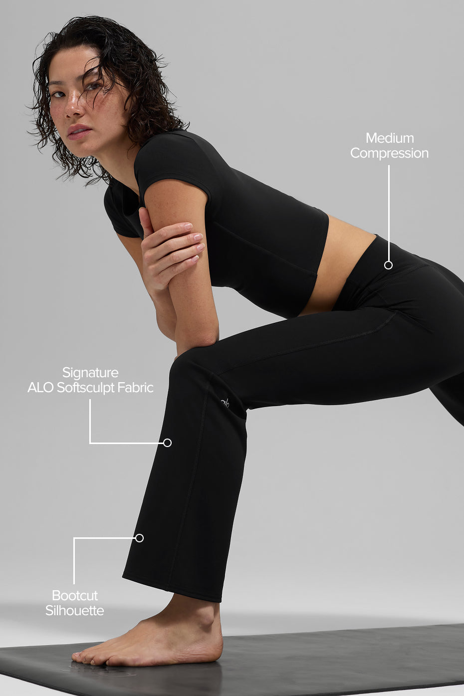 ALO Softsculpt High-Waist 7/8 Bootcut Legging - Black - Image 2