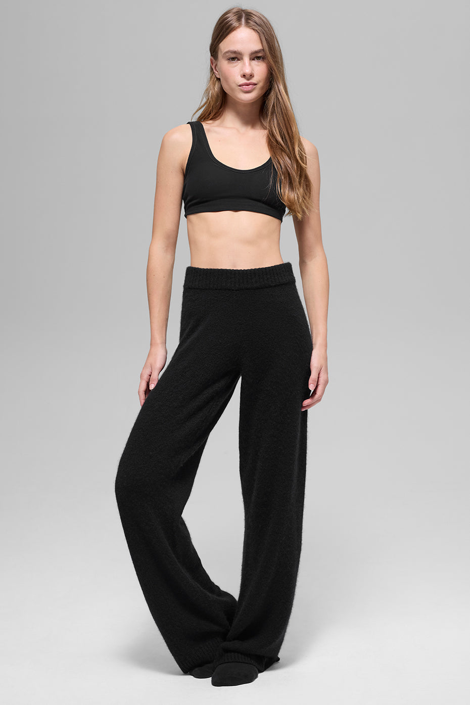 Cashmere High-Waist New Class Wide Leg Pant - Black - Image 5