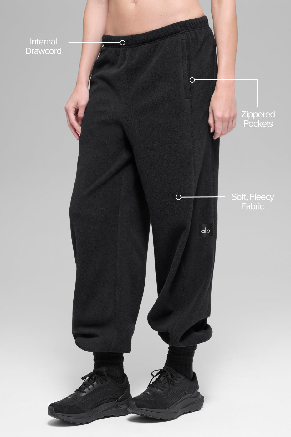 Polar Fleece High-Waist Retreat Jogger - Black - Image 2