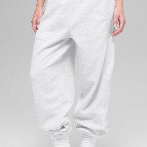 Polar Fleece High-Waist Retreat Jogger - White Heather Grey
