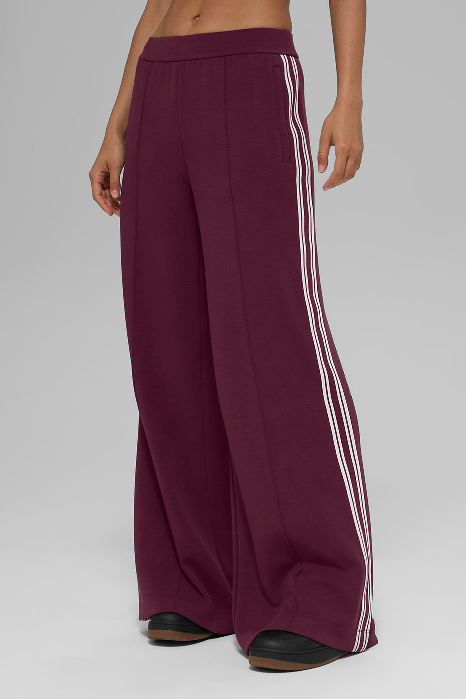 Track Star Wide Leg Pant (Long) - Burgundy